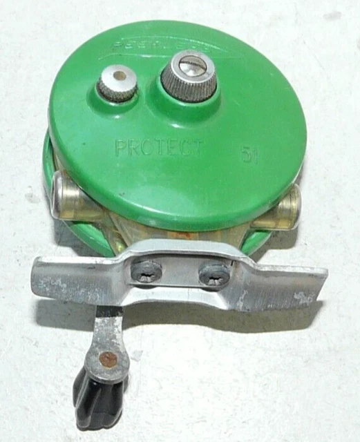 Moulinet De Pêche Ancien Peerless - Aluminium, Vert, Fabrication Française