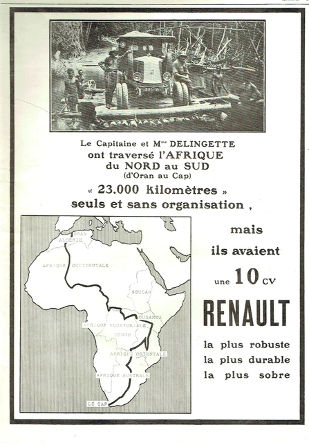publicité Advertising  AD 0123 1925   Renault 10cv   23.000 kms de traversée