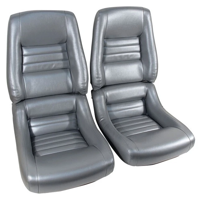 78 CORVETTE C3 MOUNTED Seat Upholstery Covers SILVER PACE VINYL w/ FOAM