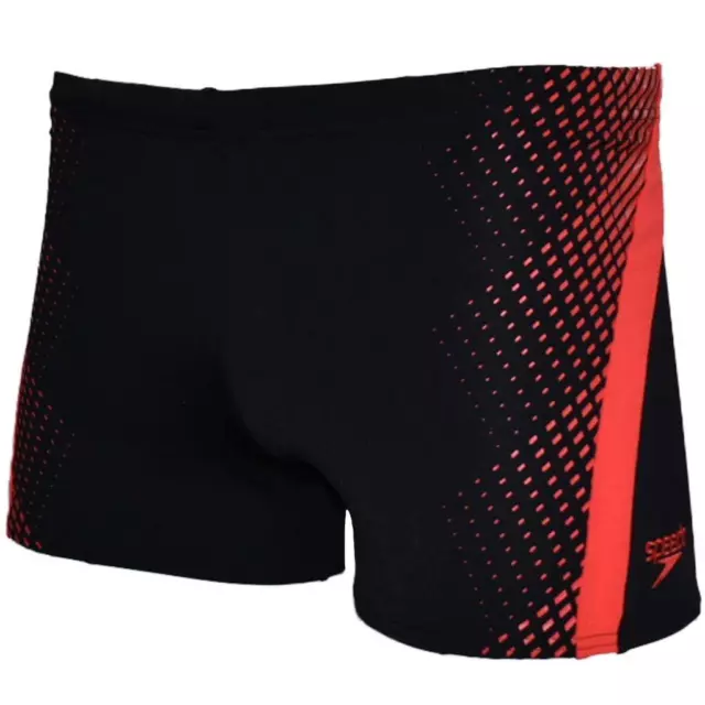 Speedo Placement Panel Mens Aquashorts  UK 34 - 40  Black/Red Trunks Swim Shorts 2