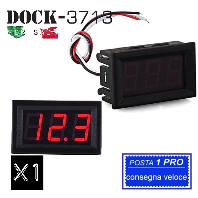 A160. Voltmetro Voltimetro Digitale 0-100V Led Verde Misura Tensione 3 Fili