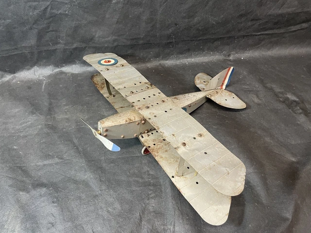 A Meccano model Bi-plane, c.1930, 38cm long