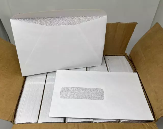 500 A10 Envelopes Windowed 6"x9-1/2" 24# White Gummed OSDS Tint Pitney Bowes