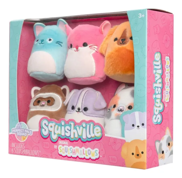 Squishville by Squishmallows Perfect Pals Squad 6 Pack 2 Inch Mini Plush New