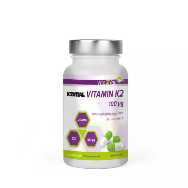 Vita2You Vitamin K2 - 100µg - 120 Kapseln - K2VITAL - Menaquinon MK-7