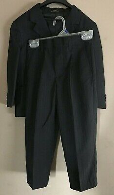Boy's 2 Piece Suit Size 4 Reg - Black Dress Jacket & Pants w/ Elastic Waist