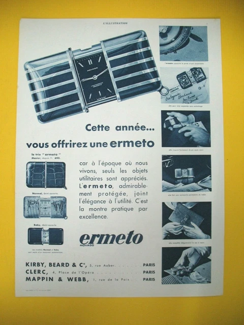 Publicite De Presse Ermeto Montres Modeles Master Normal Baby 1930