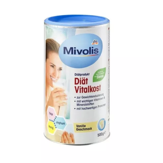 Mivolis Diät Shake, Vitalkost Pulver Vanille oder Schoko, 500 g vegetarisch