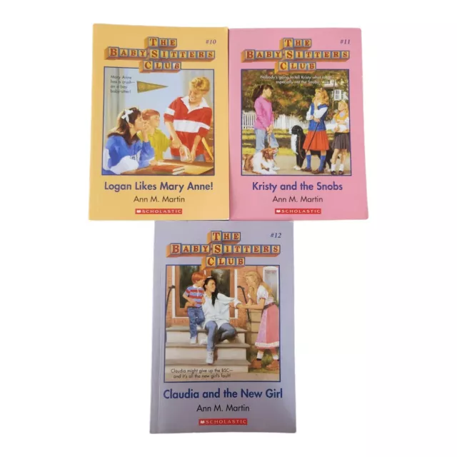 Bulk The Babysitters Club Books X3 Ann M Martin # 10 #11 #12 Claudia Logan EUC