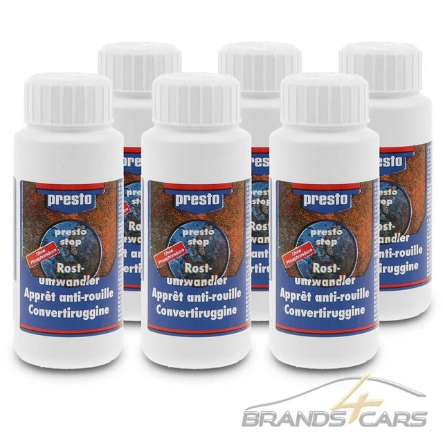6x100ml PRESTO STOP CONVERTITORE RUGGINE CORROSIONE RUGGINE PRIMER RISANAMENTO