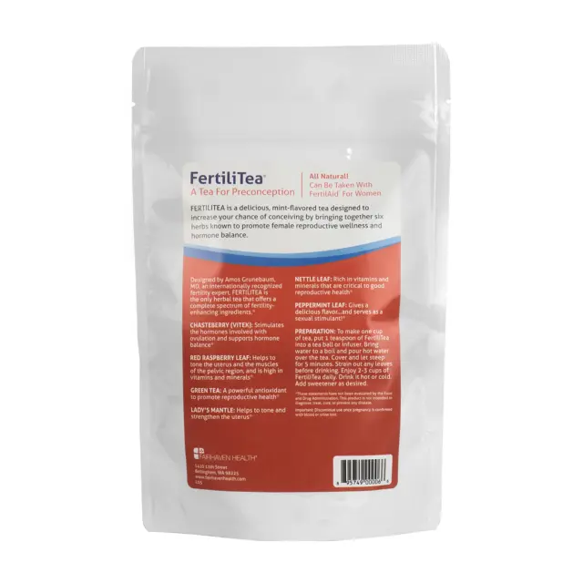 Paquete de 3 té de fertilidad natural Fairhaven Health Milkies FertiliTea Vitex ovulación 2