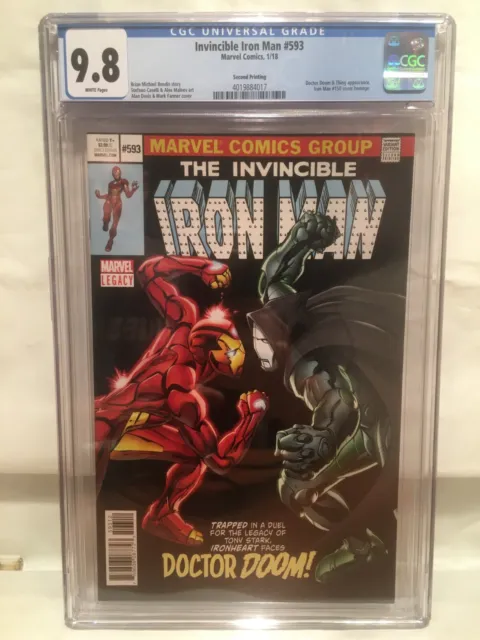 Invincible Iron Man 593 2nd Print CGC 9.8 NM/MT RiRi vs Doom Variant 2018 Marvel
