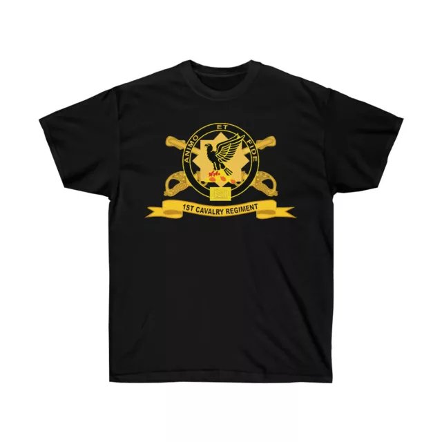 Classic - Unisex Ultra Cotton Tee - Army - 1st Cavalry Regiment w Br - Ribbon