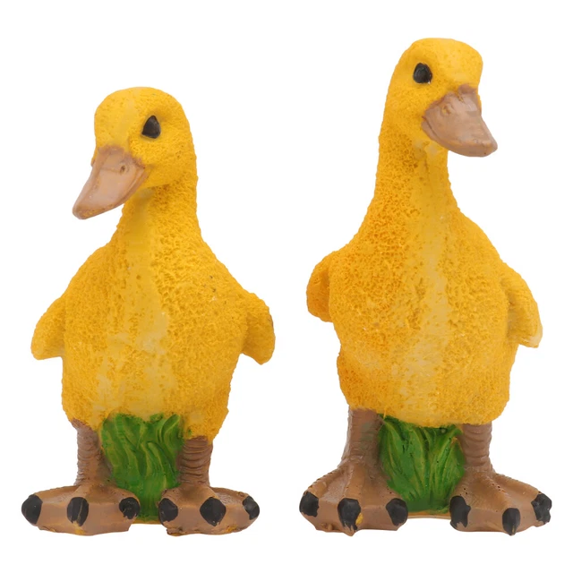 2 Pcs Mini-Entenfiguren Tierische Verzierungen Mini-Harztiere Künstlich
