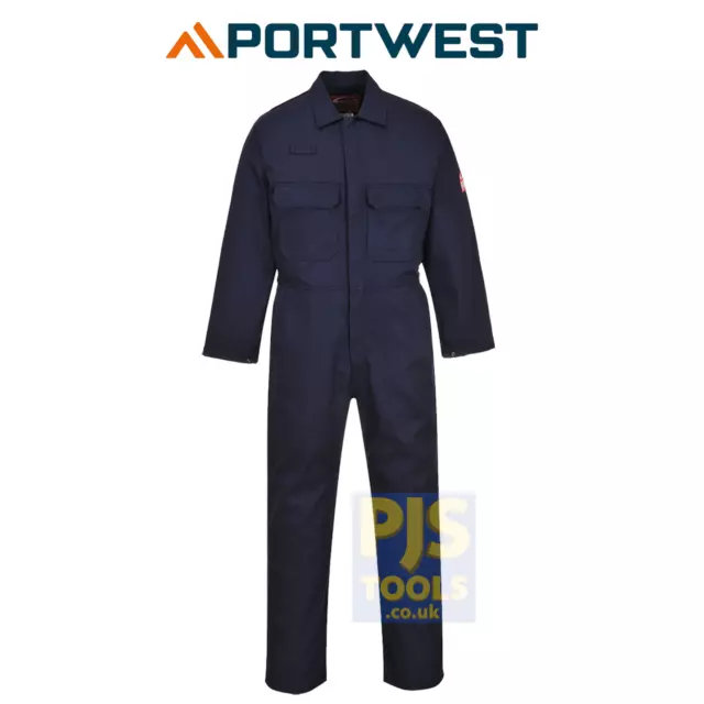 Portwest Bizweld BIZ1 navy flame retardant welders overalls boilersuit coverall
