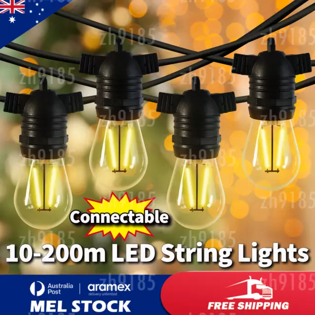 100M LED String Lights Bulb Festoon Wedding Party Waterproof Outdoor Connectable