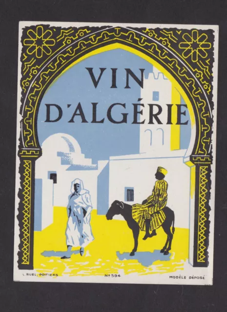 Ancienne étiquette  Alcool Algérie BN10219& Vin Homme Ane ?