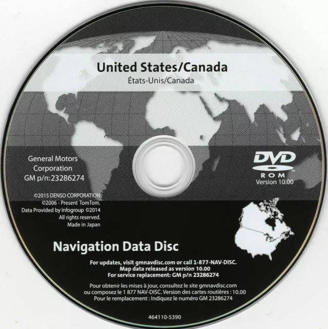 NEW 2005 2012 Corvette Navigation DVD Map Update 2016 GM 23286274