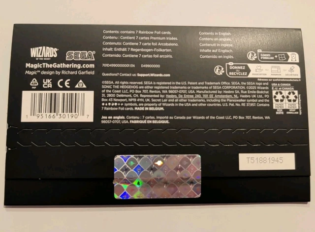 MTG SECRET LAIR x Sonic: Friends Foes Rainbow Foil Edition $70 10