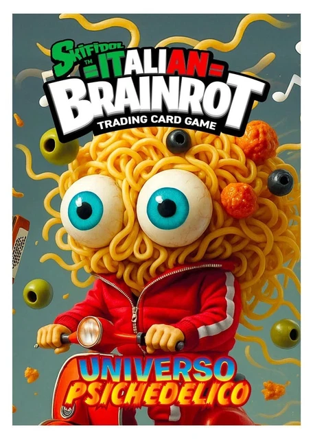 Album Classeur Skifidol – Italian Brainrot TCG – 32 Pages – Pour Collectionner Les 150 Cartes – Univers Psychédélique