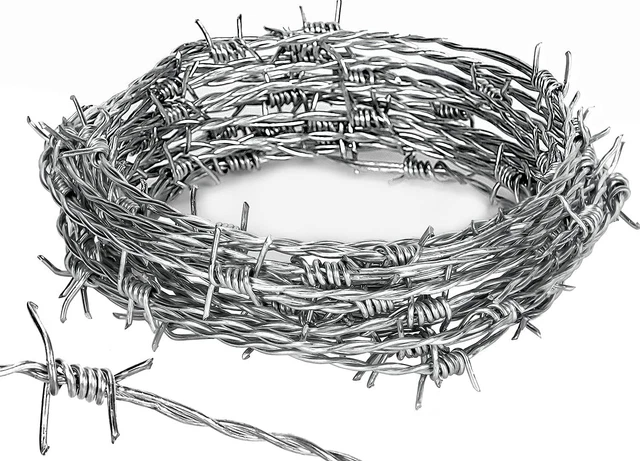 Barbed Wire Roll - Razor Fence for Outdoor, Repellent and 25 Feet