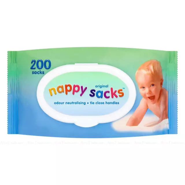 Poly Lina Original Baby Nappy Sacks Hygienic Disposal Bags Pack of(4x200) 800Pcs 2