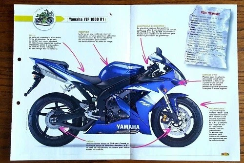 Fiche Renseignement Technique Moto - Yamaha Yzf 1000 R1 - Cyclomoteur Card