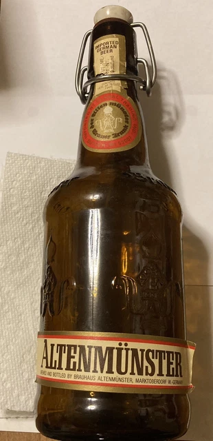Vintage Altenmunster Beer Bottle Brown Glass Swing Top