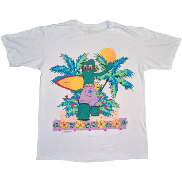 Vintage 80s Gumby beach surf t-shirt LARGE
