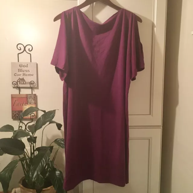 Eileen Fisher Short Sleeve Cold Shoulder Shirt Dress