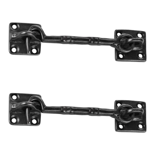 2 Pcs Sliding 4 1/2" Barn Wood Door Lock Latch Hook and Eye Cast Copper Hardware