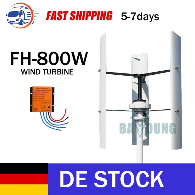 800W Vertical Windkraftanlage Helix-Magnetschwebachse Achse Generator 12V 24V 48V Windturbine mit MPPT Laderegler für Heimgebrauch Garten Boot Windräder (12V, Grün 800W Vertical Windkraftanlage Helix-Magnetschwebachse Achse Generator 12V 24V 48V Windturbine mit MPPT Laderegler für Heimgebrauch Garten Boot Windräder (12V, Grün