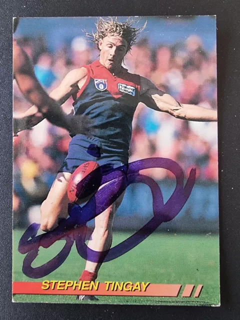 Melbourne Demons Signed Cards X 4, Stephen Tingay Afl Football