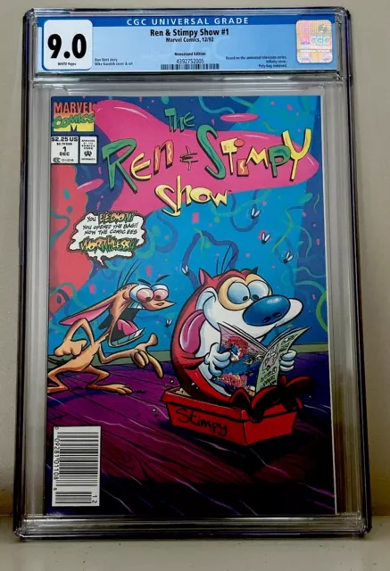 REN AND STIMPY SHOW #1  w/ Poly bag 1992 Marvel CGC 9.0 VF/NM NEWSTAND EDITION