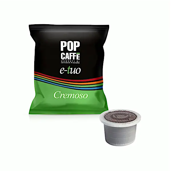 N.100 Capsules Pop Caffè E-Tuo Crémeux Compatible avec Machines Fior Fleur Coop