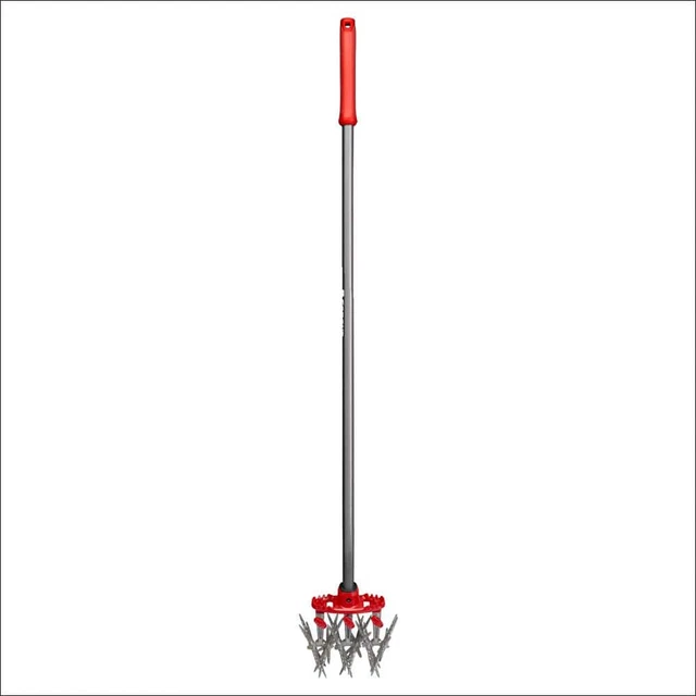 MAX Disccultivator Adjustable 6.5 In. Steel Tines with Red Comfort Grip Garden D