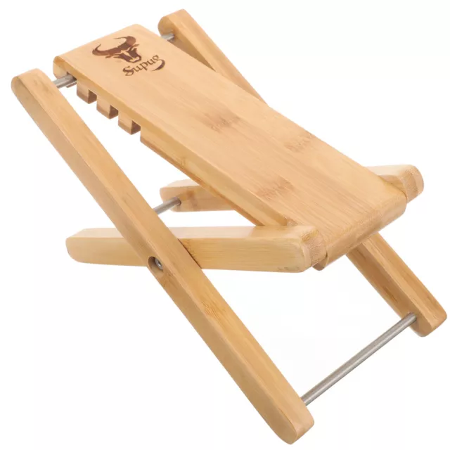 Wooden Guitar Foot Stool Adjustable Height Non-slip Foldable Footrest-