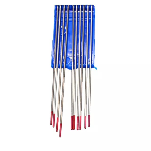 Red+Silver 10pcs Tungsten Electrode Rods for Various Welding Applications