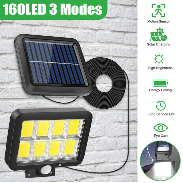 LED Solarlampen Außen Solarleuchte mit Bewegungsmelder für Garten Garage Fluter
