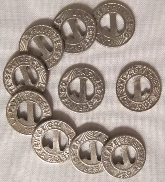 10 Lot Lafayette Indiana Service Co Railway Tokens SEE BULK DISCOUNTS whotoldya