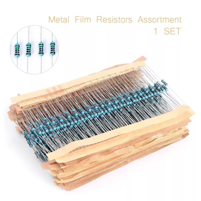 30 Value 1/4w Resistance 1% Metal Film Resistors Assorted kit 10-1M Ohm 600PCS