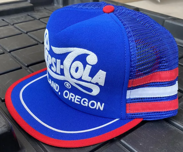 NWOT Vintage Pepsi Cola Portland Oregon 3 Three Stripe SnapBack Hat Cap USA Made 3