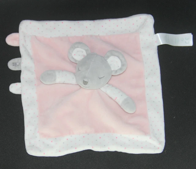 Doudou Plat Souris Gris Rose Obaibi Okaidi   Etat Neuf