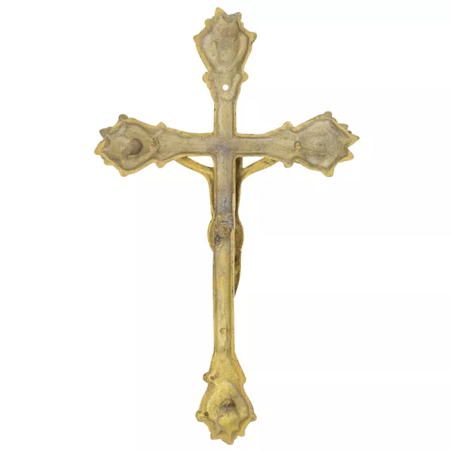 Cruz crucifijo soporte de latón cruz de la pared en anitk nostalgia estilo 32cm 3