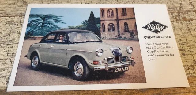 1950S RILEY ONE POINT FIVE Original Factory Dealer POSTCARD $19.95 ...