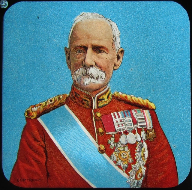 Glass Magic Lantern Slide THE BOER WAR OF 1900 NO25 C1900 DRAWING GENERAL