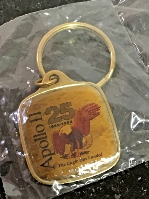 ROCKWELL WINCO APOLLO 11 KEYCHAIN metal vtg NASA 25th ANNIVERSARY 1969 1994