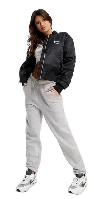 Nike Air Bomber Jacket  Swoosh Pattern DV4372-010 Black Women's Size 2XL XXL