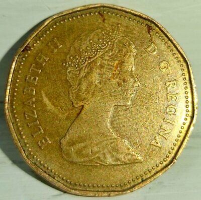 1987 Canada One Dollar Coin Bronze Queen Elizabeth II Look size 26mm