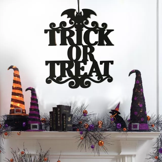 Halloween Trick or Treat Home Door Wall Hanging Sign Party Prop House